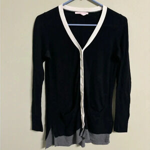Victoria's Secret Button Up Light Cardigan Black, Grey, & White Size Small